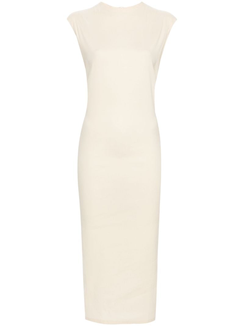 Neutral Membrane Midi Dress