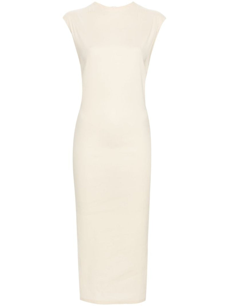 Neutral Membrane Midi Dress