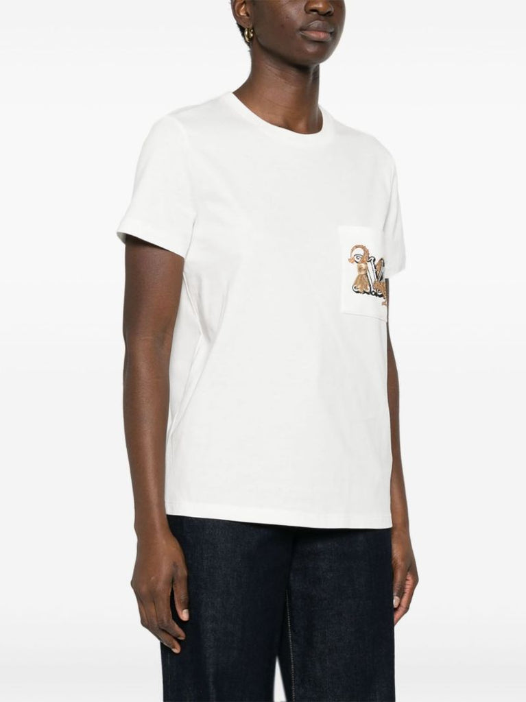 White Logo-embroidered Cotton T-shirt