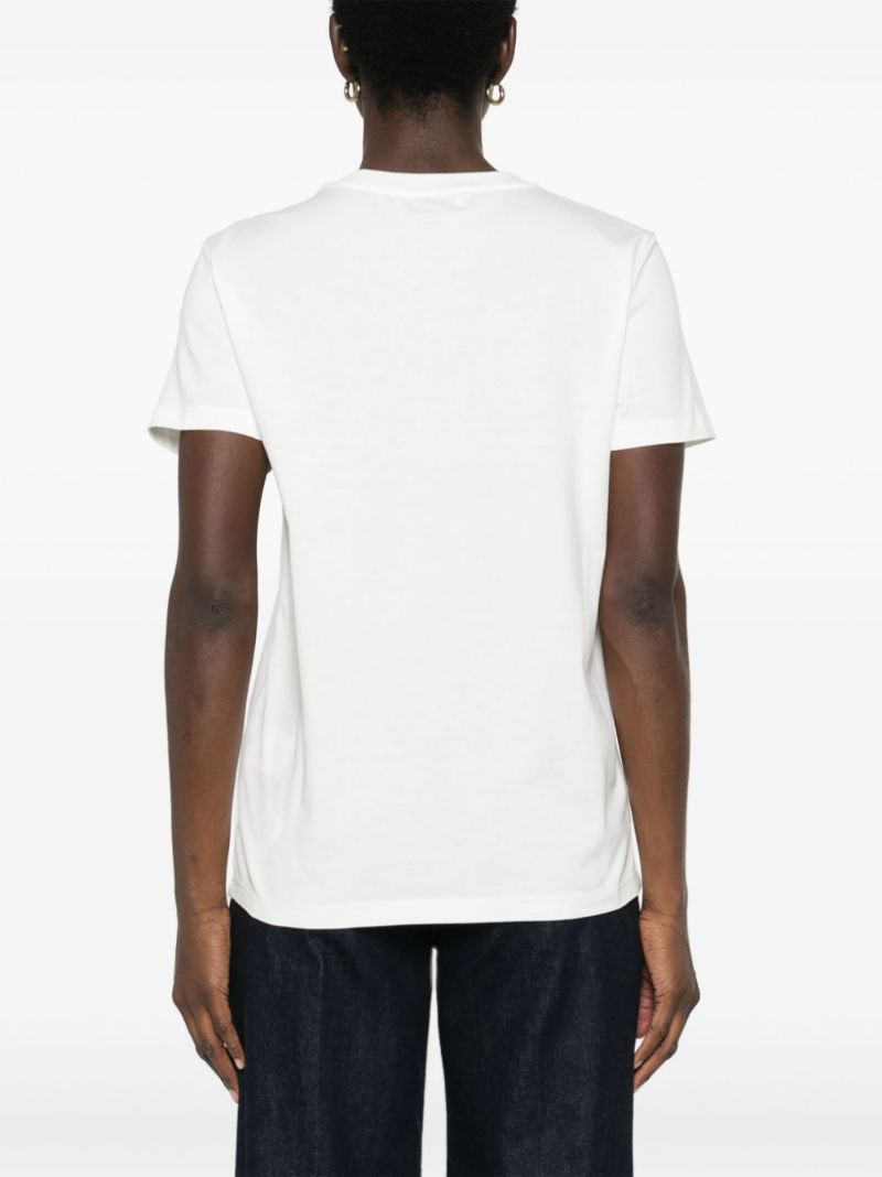 White Logo-embroidered Cotton T-shirt
