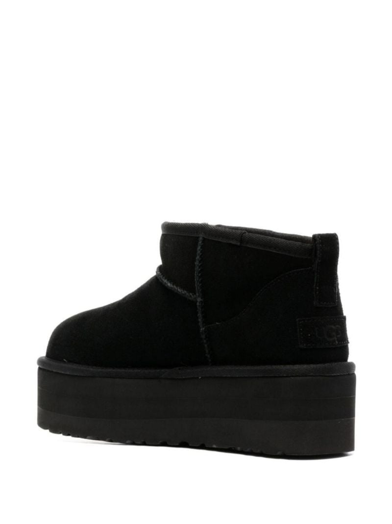 Black Classic Ultra Mini Suede Platform Boots