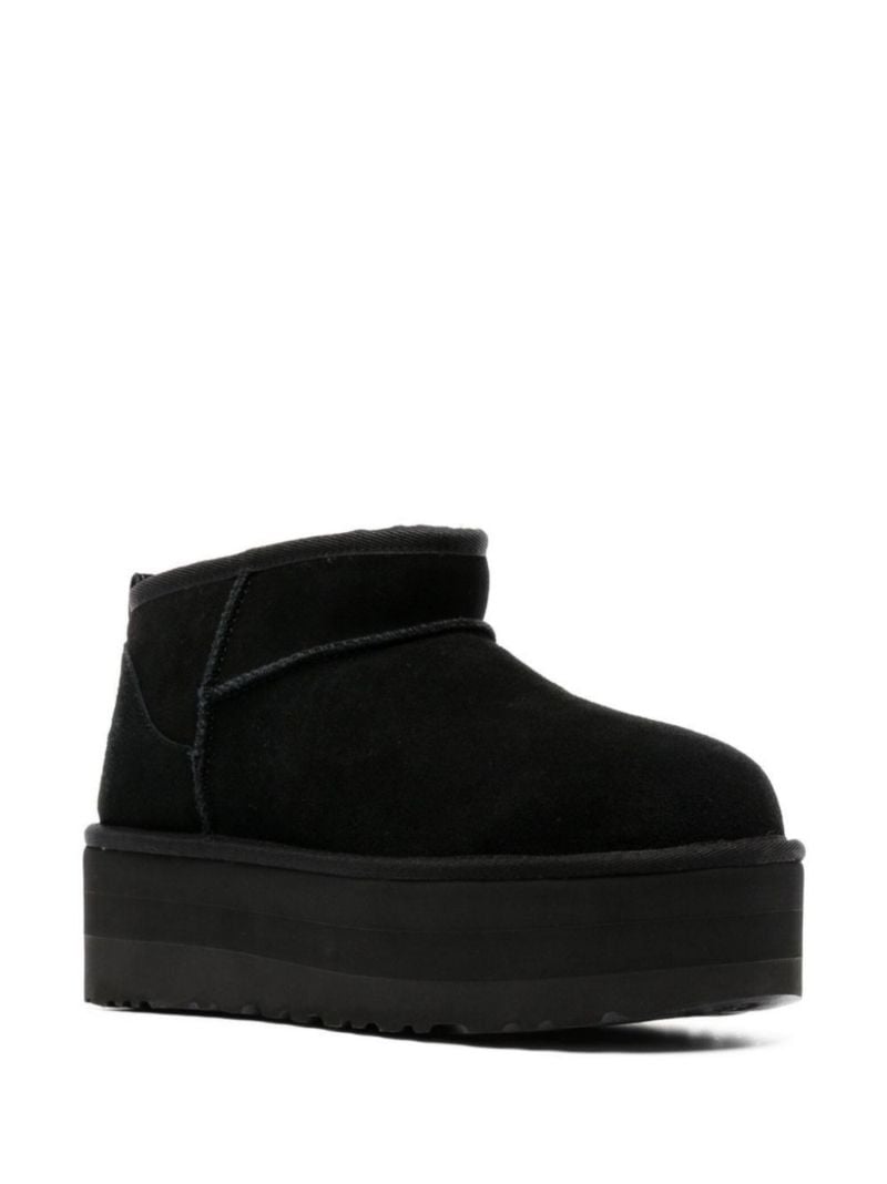 Black Classic Ultra Mini Suede Platform Boots
