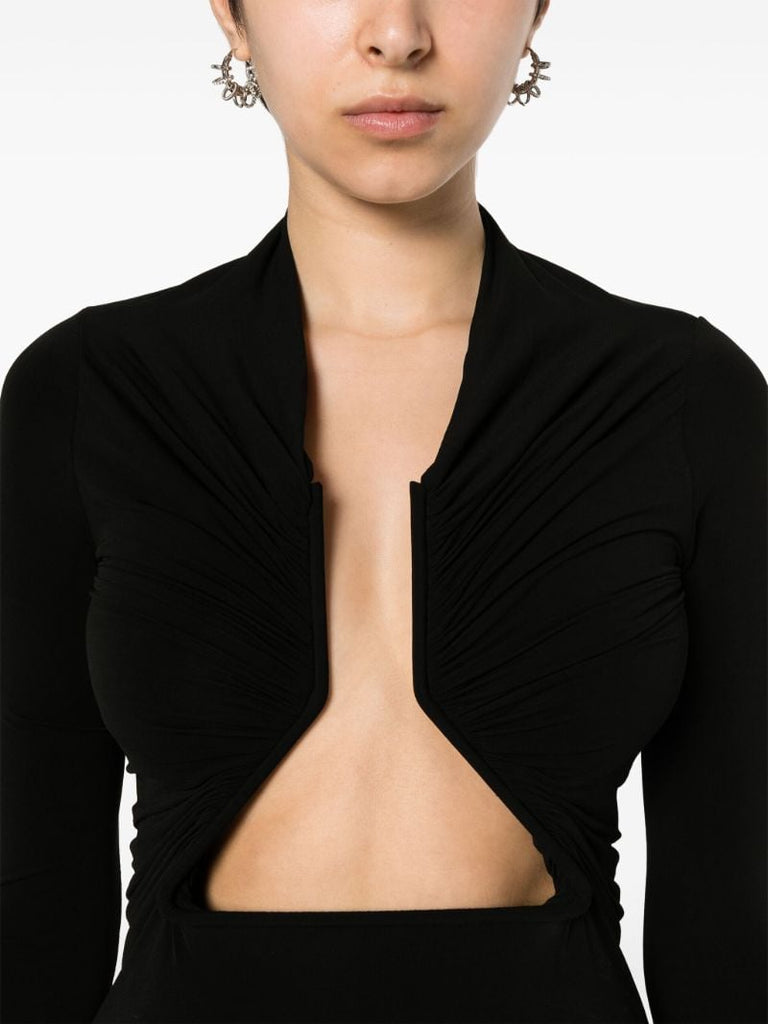 Black Prong Cut-out Top