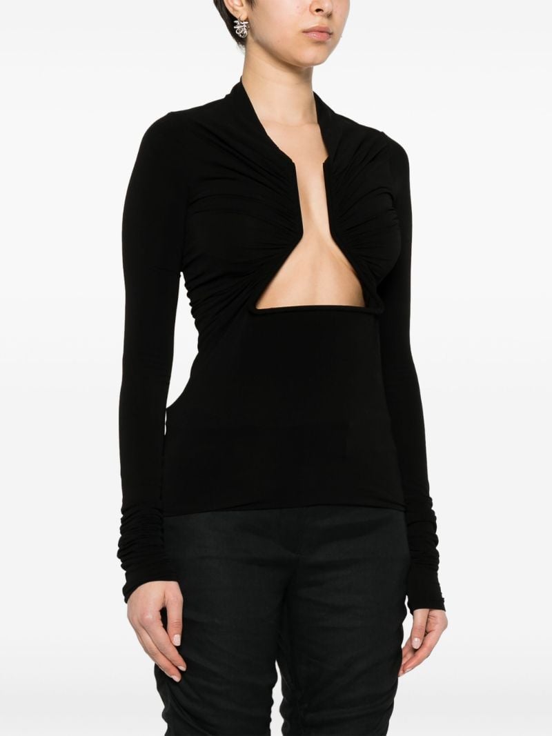 Black Prong Cut-out Top