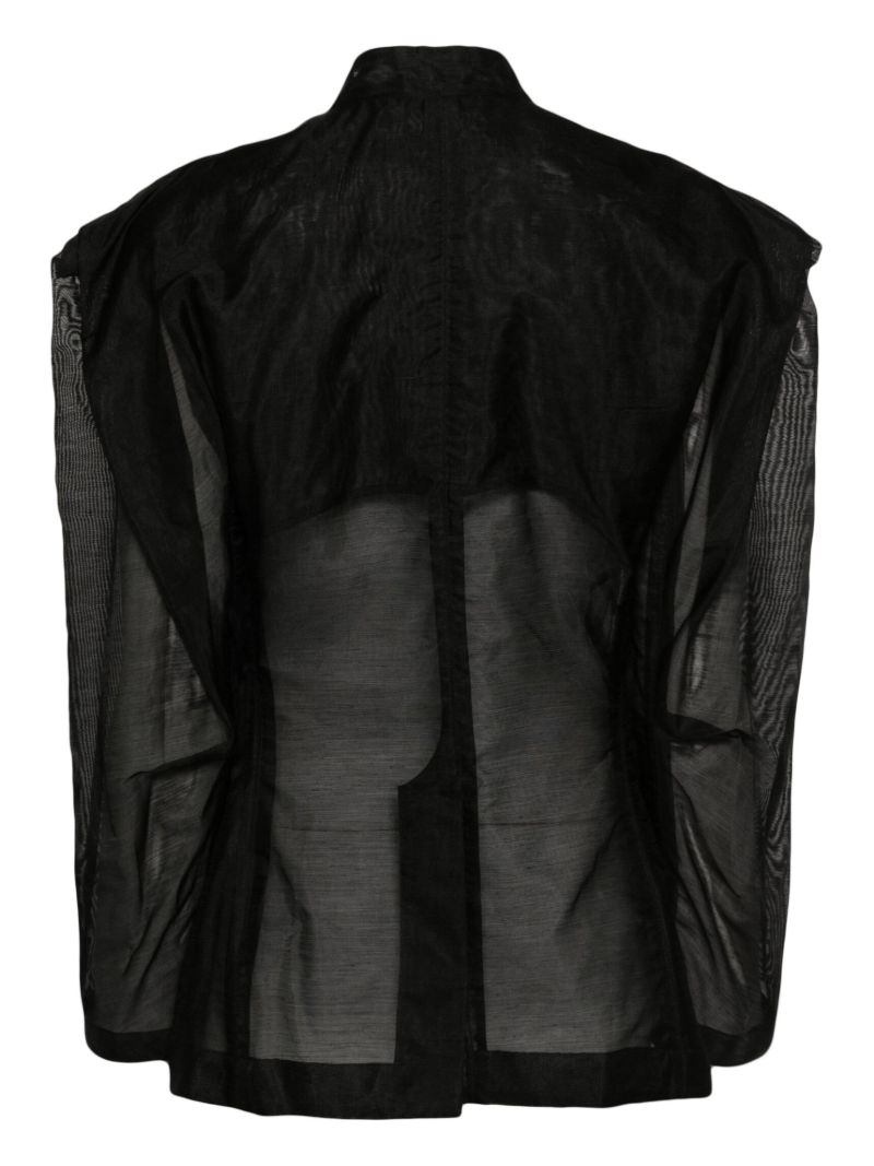 Black Semi-sheer Single-breasted Blazer