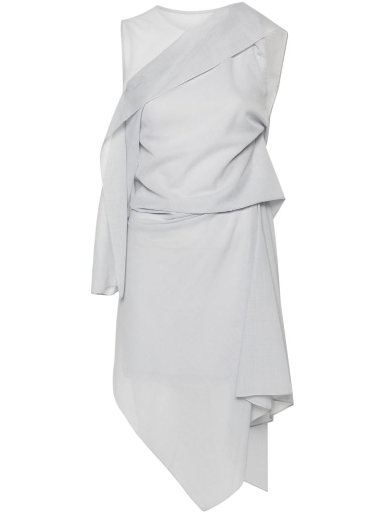Grey Draped Wrap Dress