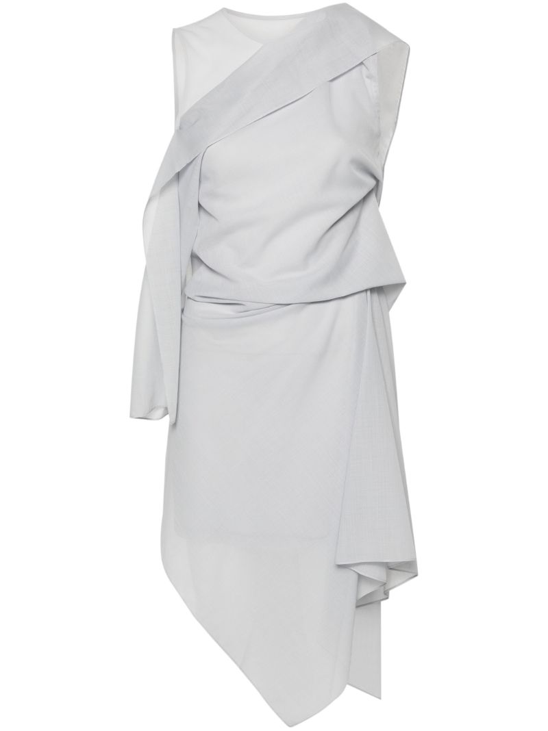 Grey Draped Wrap Dress