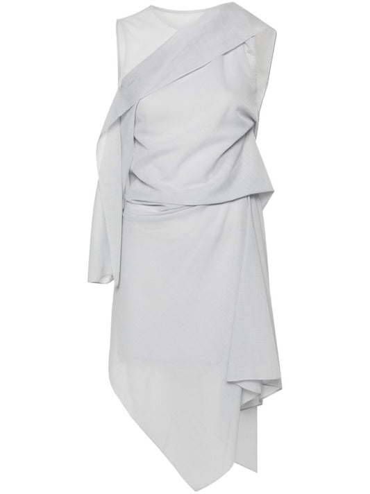 Grey Draped Wrap Dress