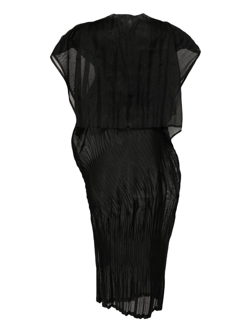 Black Cumulus Pleated Maxi Dress