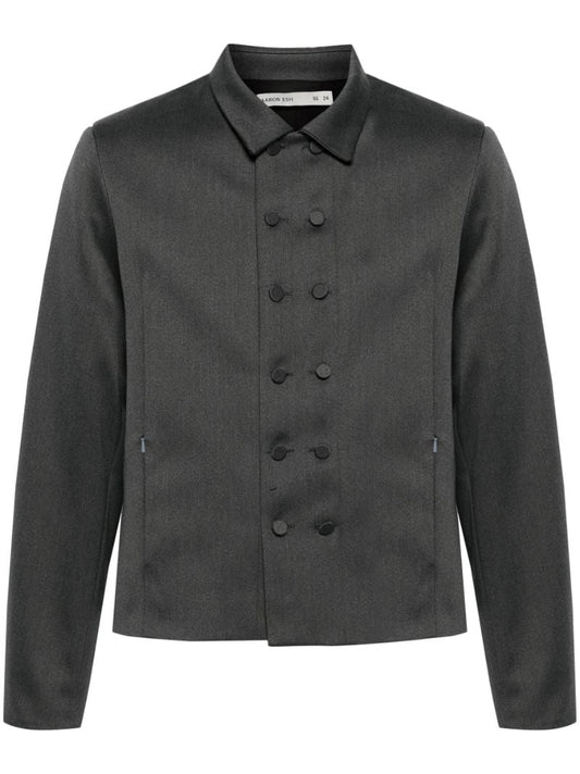 Grey Double-breasted Wool Jacket