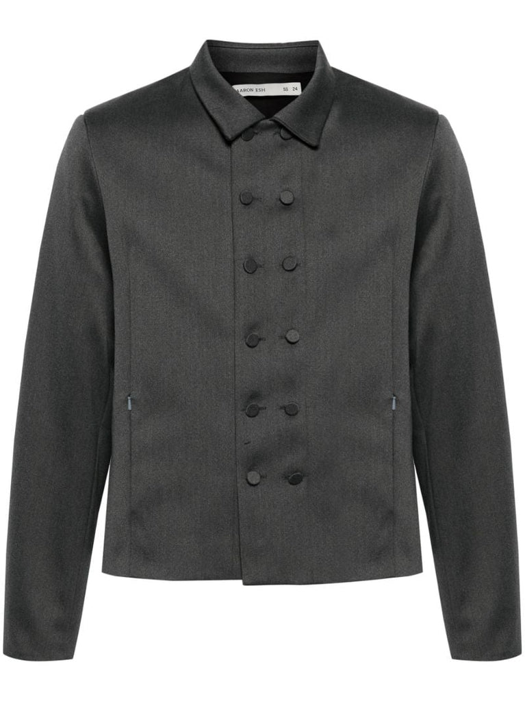 Grey Double-breasted Wool Jacket