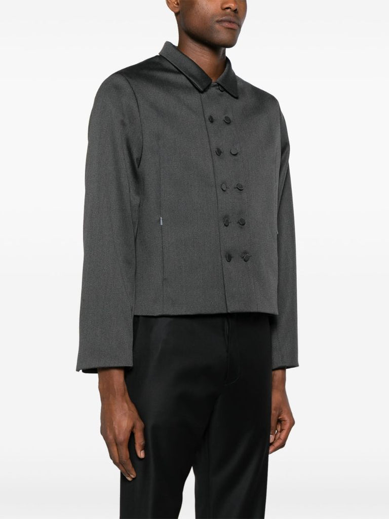Grey Double-breasted Wool Jacket