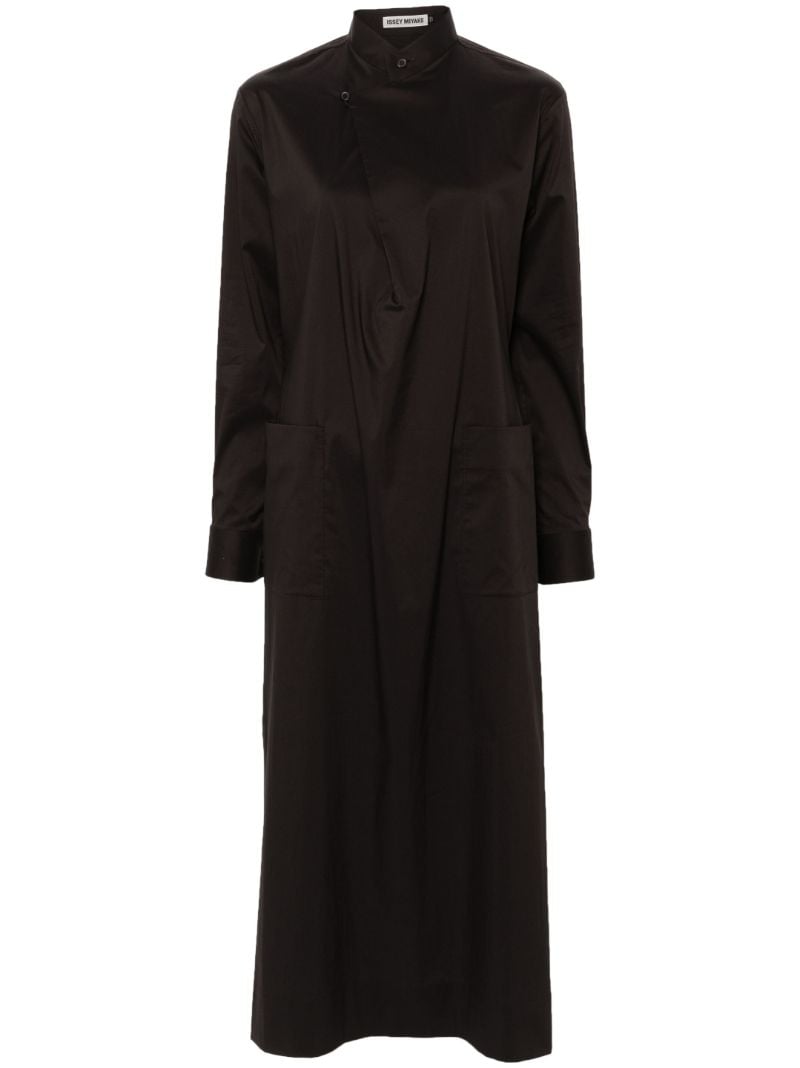 Brown Draped Midi Dress