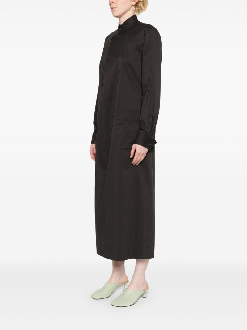 Brown Draped Midi Dress