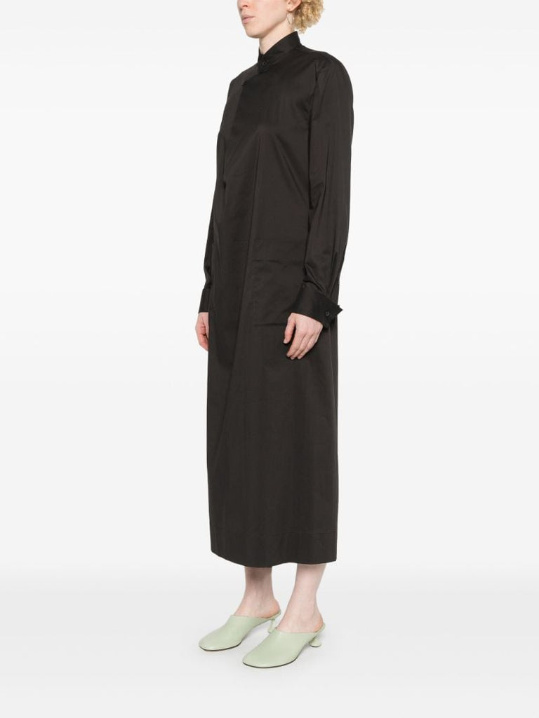 Brown Draped Midi Dress