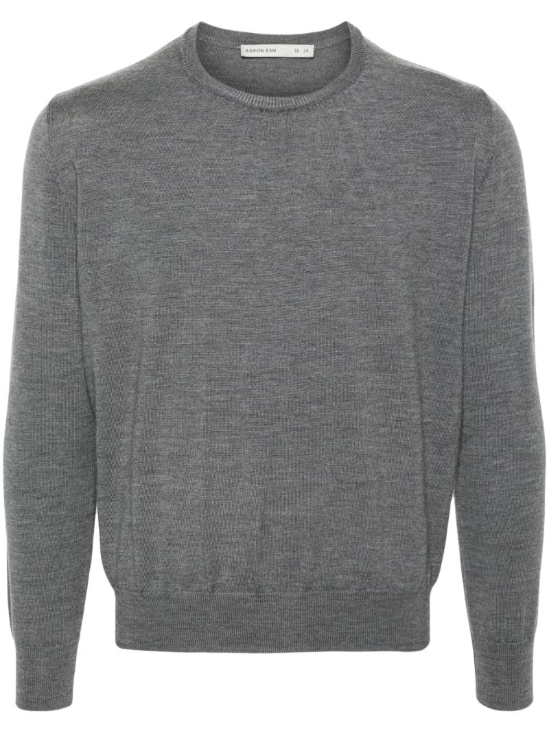 Grey Ruched Wool Sweater