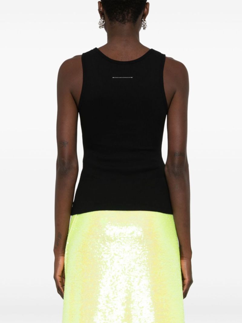 Black Numbers-print Cotton Tank Top