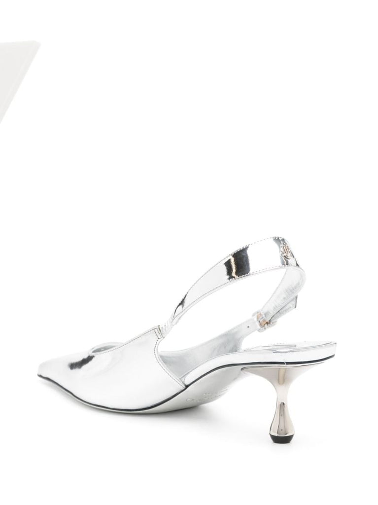 Silver-tone Amel 50 Metallic-leather Pumps