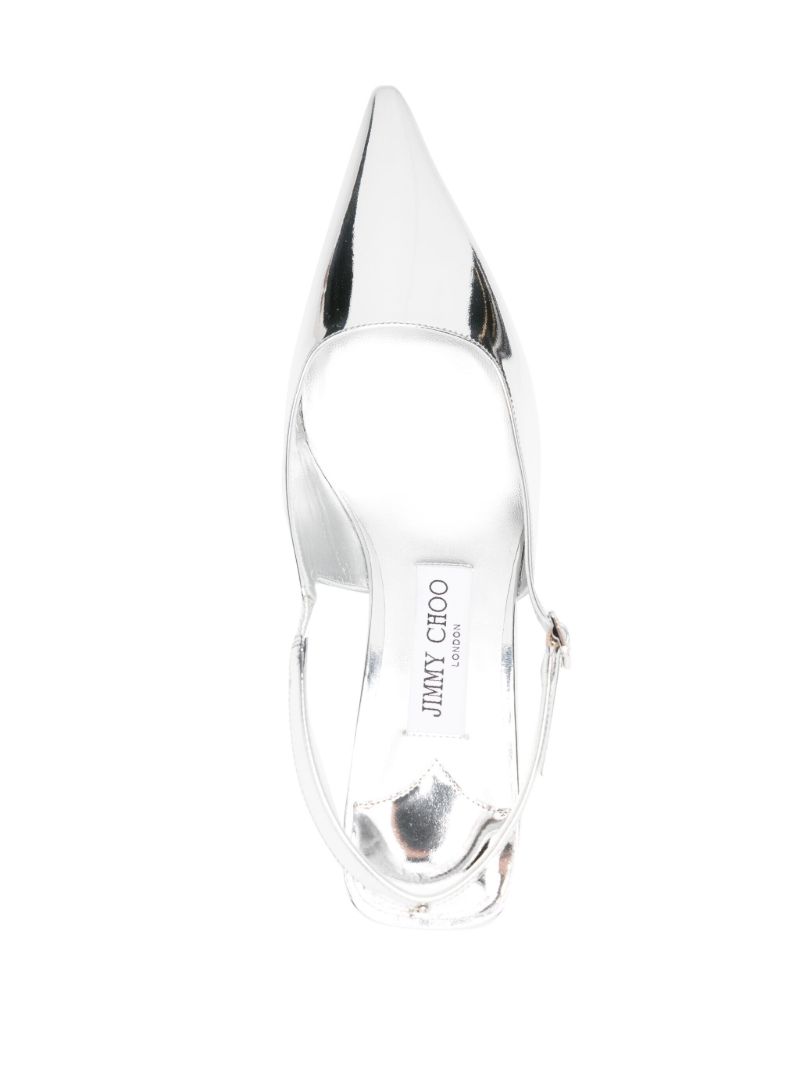 Silver-tone Amel 50 Metallic-leather Pumps
