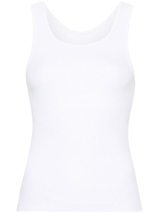 White Numbers-print Cotton Tank Top
