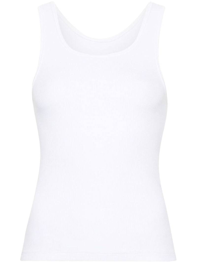 White Numbers-print Cotton Tank Top