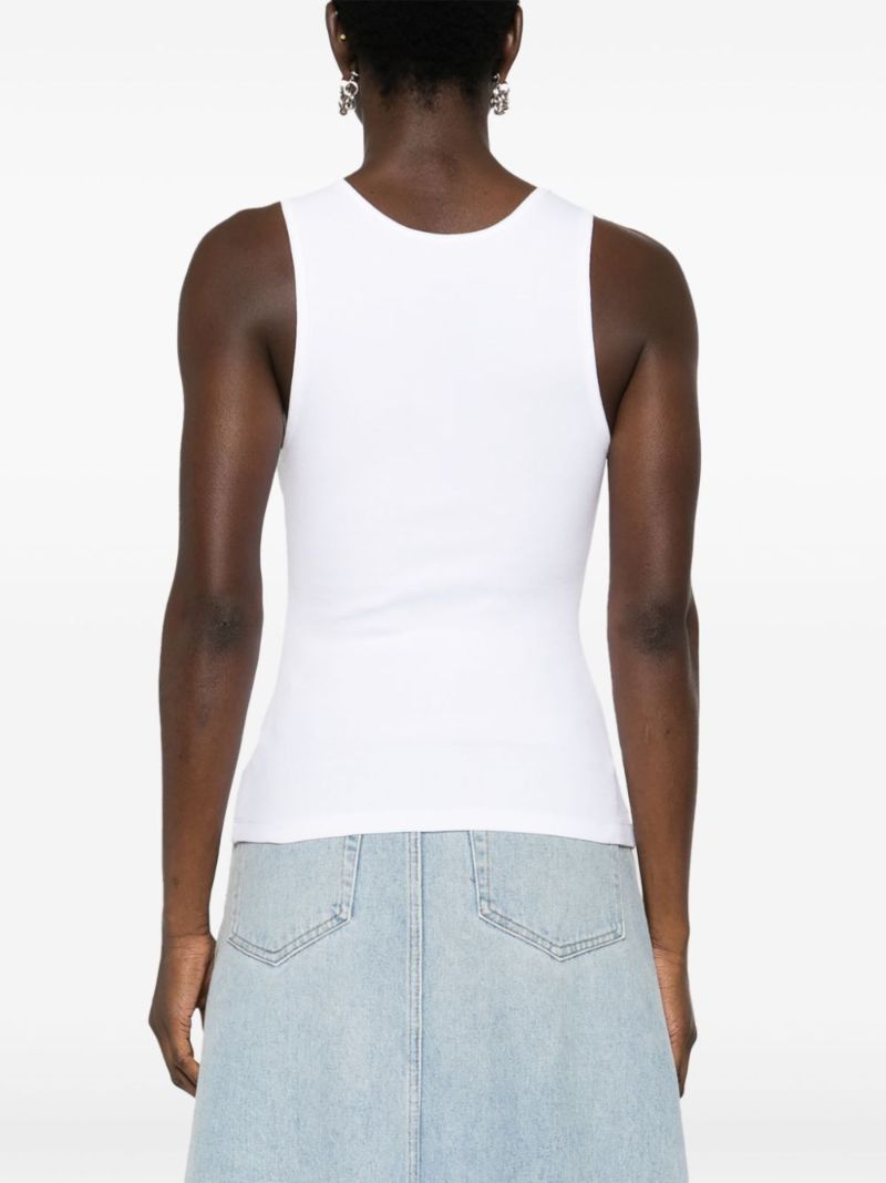 White Numbers-print Cotton Tank Top