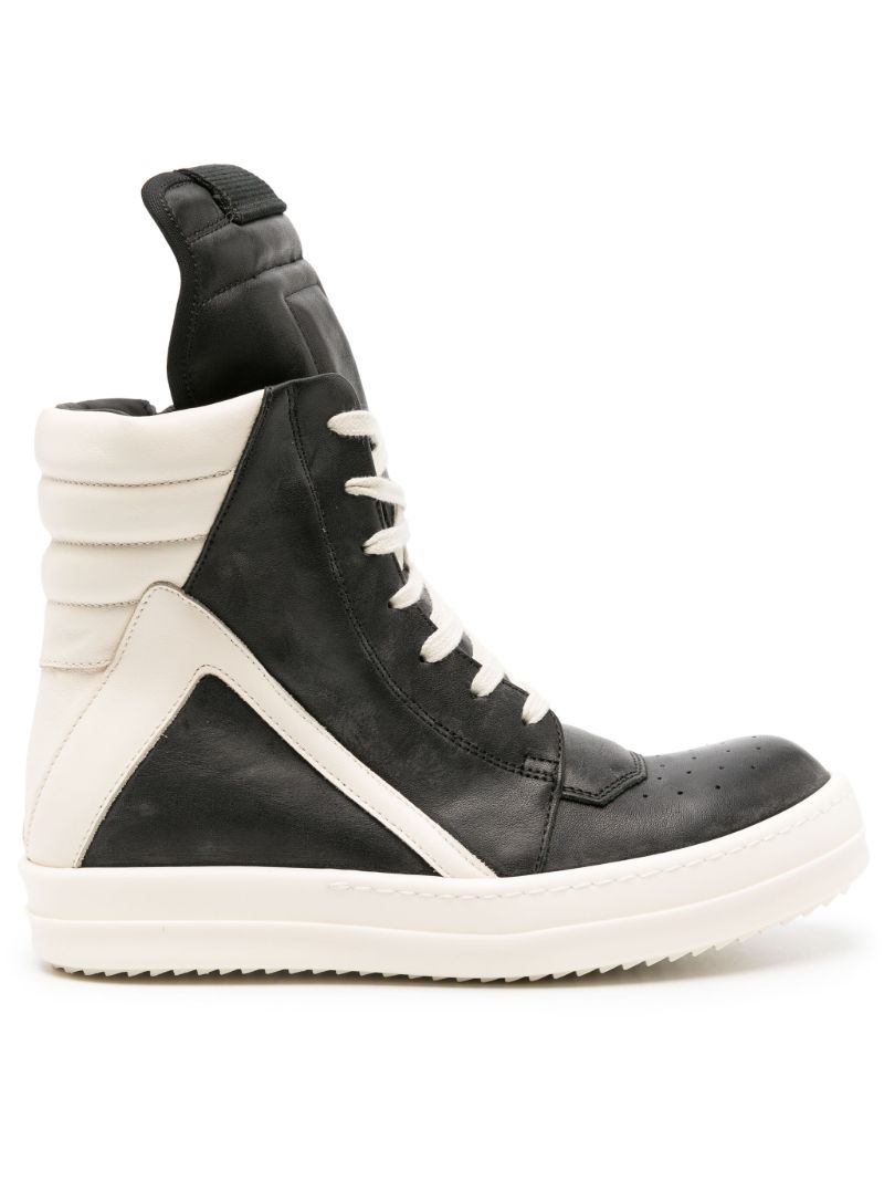 Black Geobasket Leather Sneakers