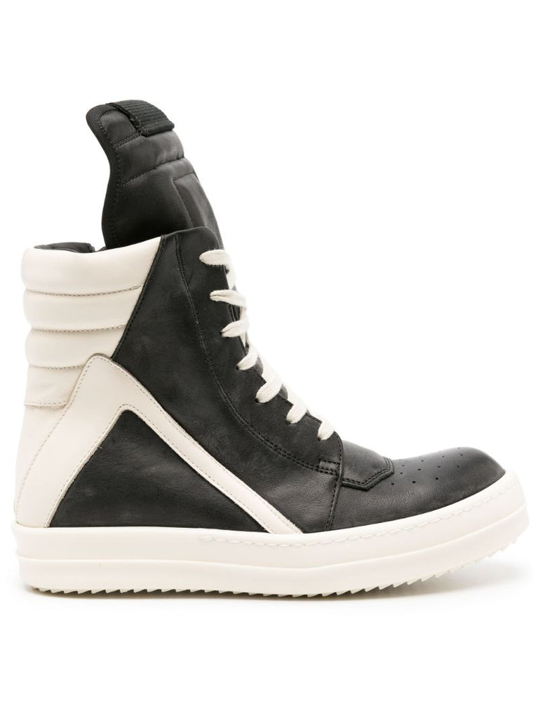 Black Geobasket Leather Sneakers
