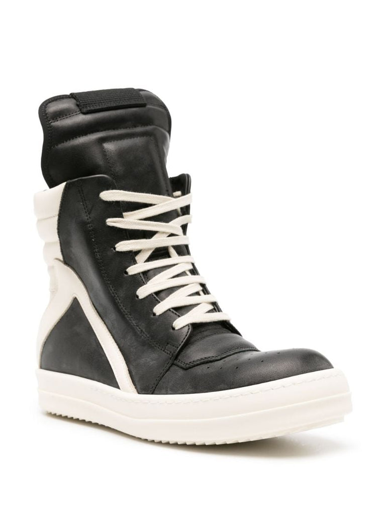 Black Geobasket Leather Sneakers