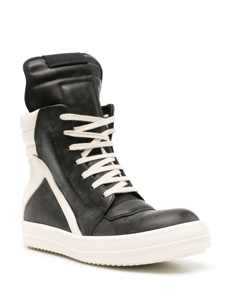 Black Geobasket Leather Sneakers