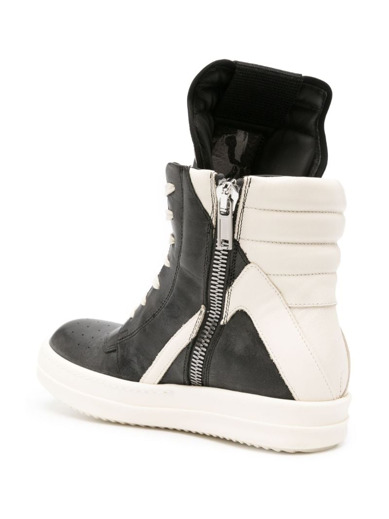 Black Geobasket Leather Sneakers