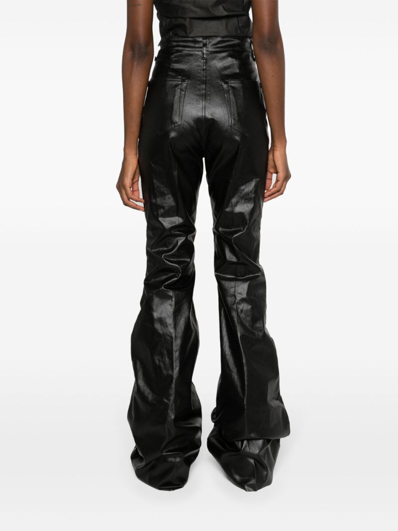 Black Bolan Coated Boocut Jeans