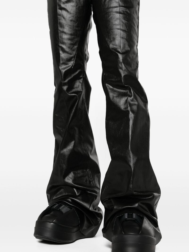 Black Bolan Coated Boocut Jeans