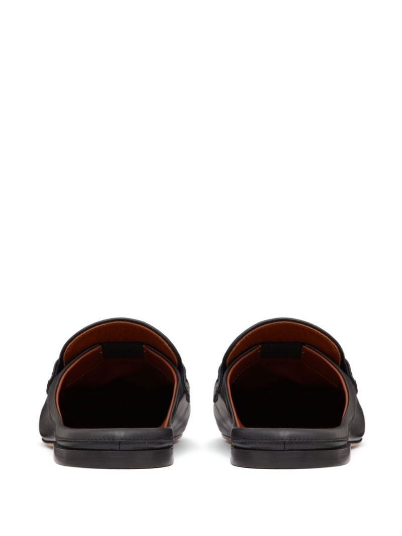 Black Vlogo Signature Leather Slippers