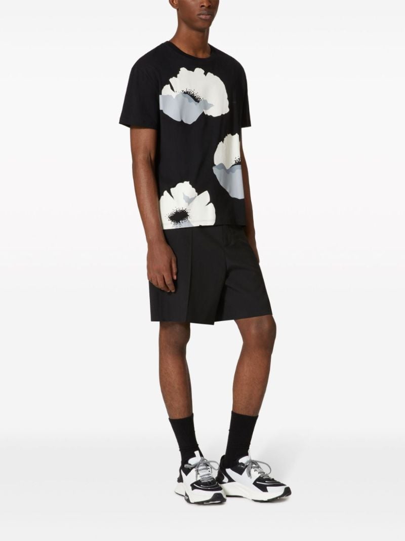 Black Flower Portrait-print Cotton T-shirt