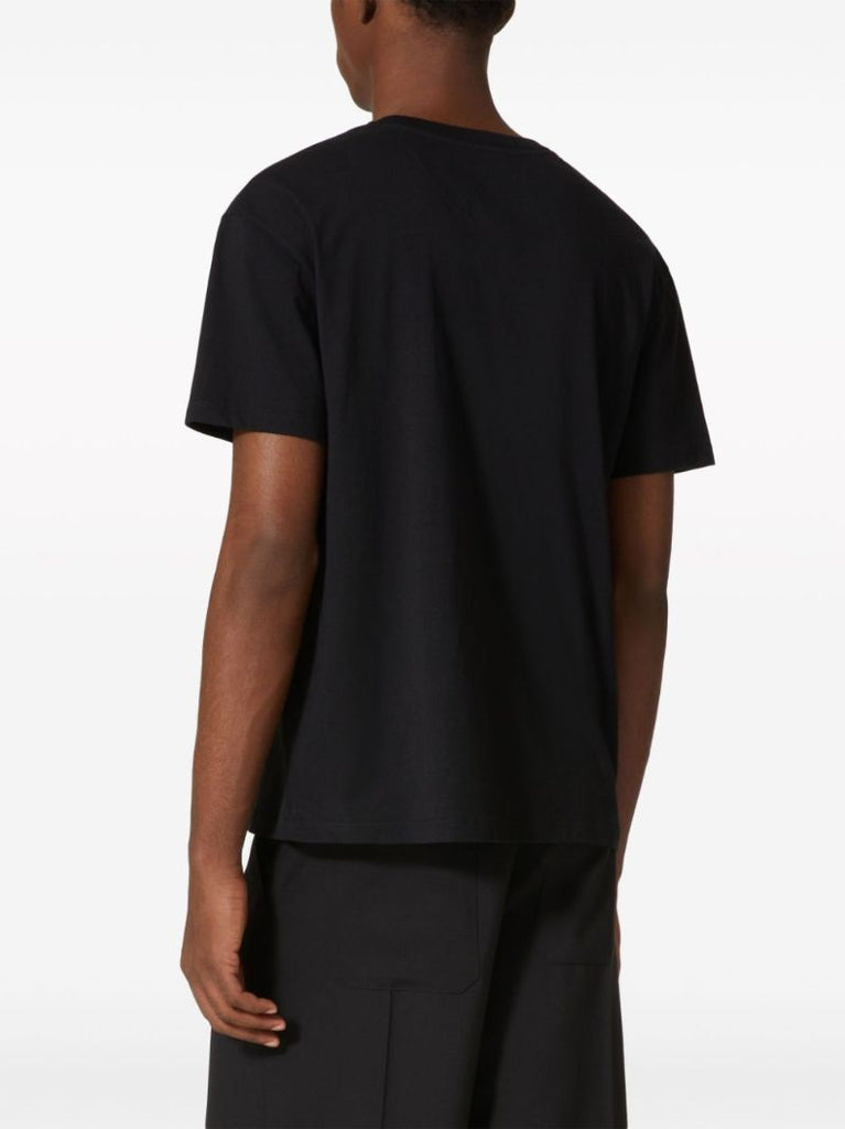 Black Flower Portrait-print Cotton T-shirt