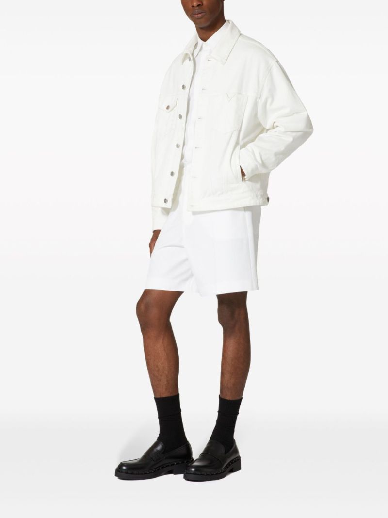 White Logo-plaque Denim Jacket