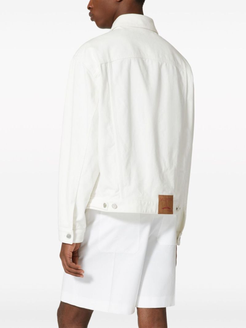 White Logo-plaque Denim Jacket