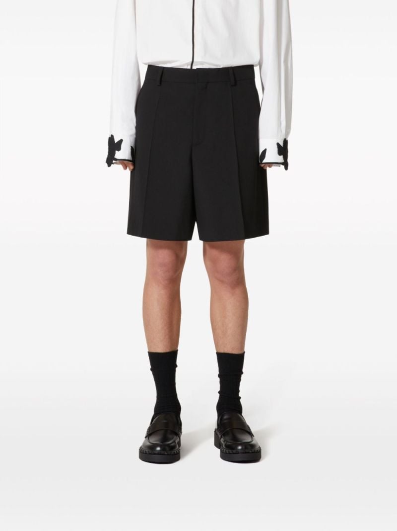 Black Wool Bermuda Shorts