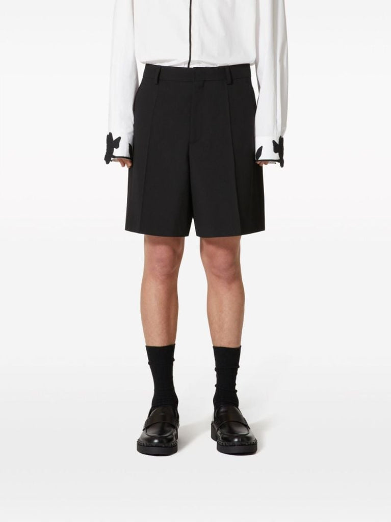 Black Wool Bermuda Shorts