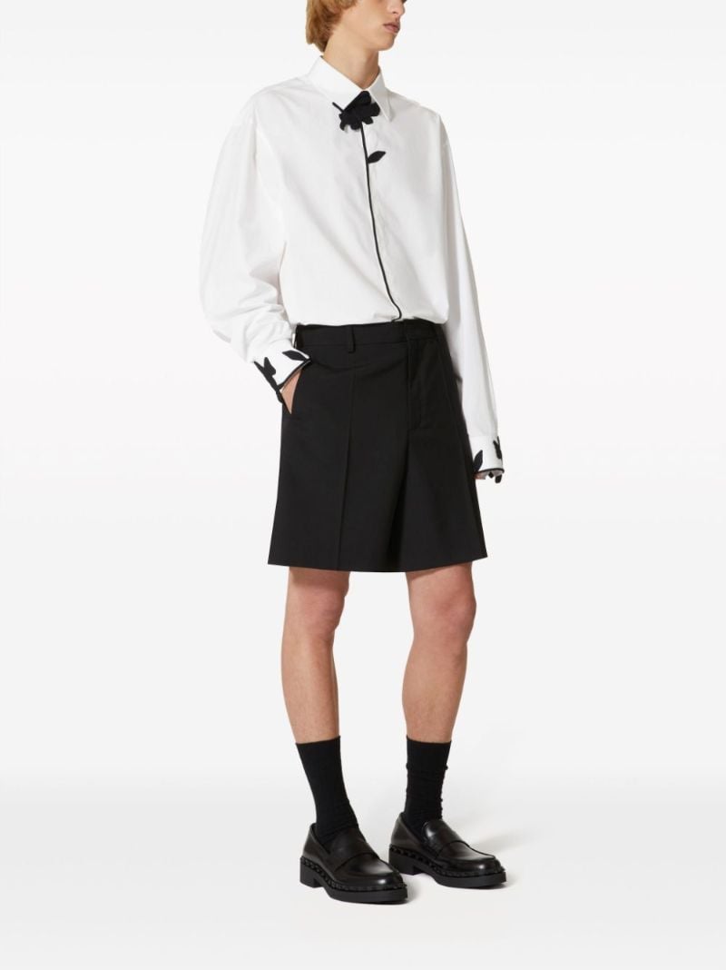 Black Wool Bermuda Shorts