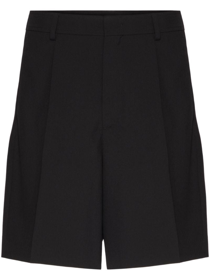 Black Wool Bermuda Shorts