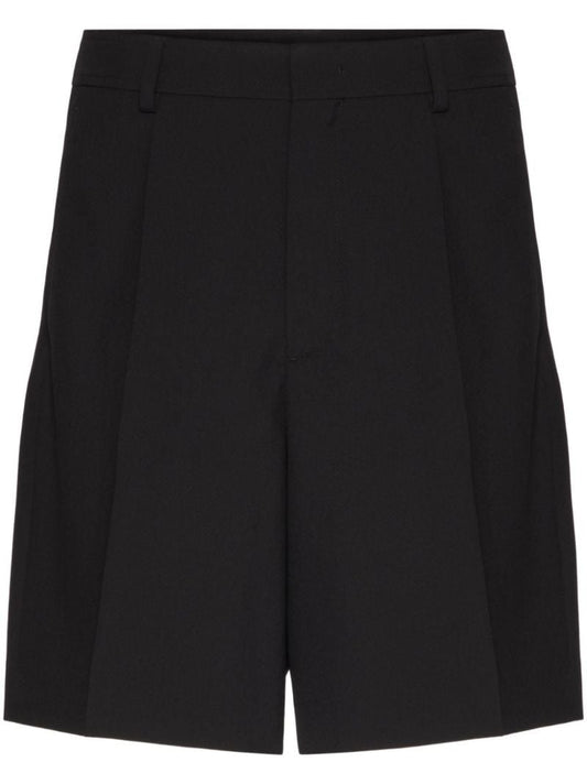 Black Wool Bermuda Shorts