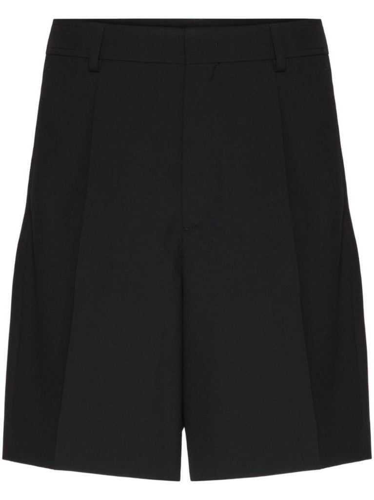 Black Wool Bermuda Shorts