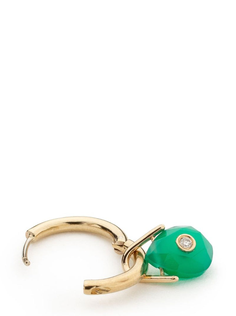 9k Yellow Gold Orso Green Onyx Earring