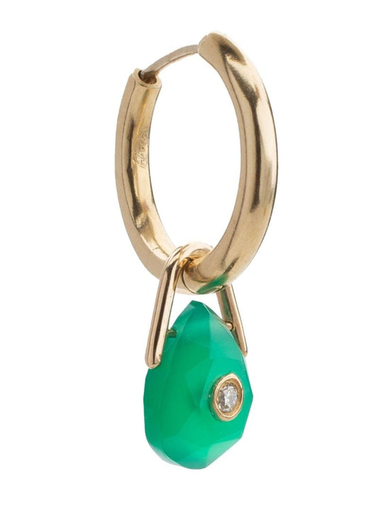 9k Yellow Gold Orso Green Onyx Earring