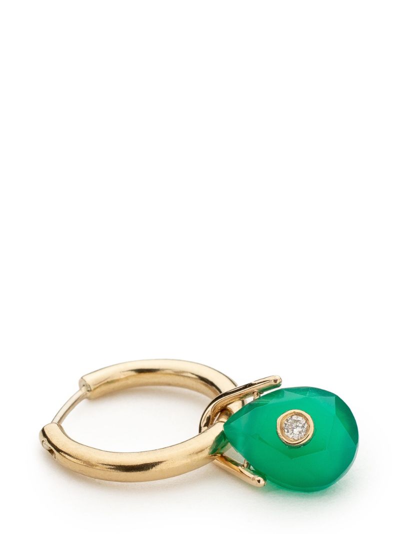 9k Yellow Gold Orso Green Onyx Earring