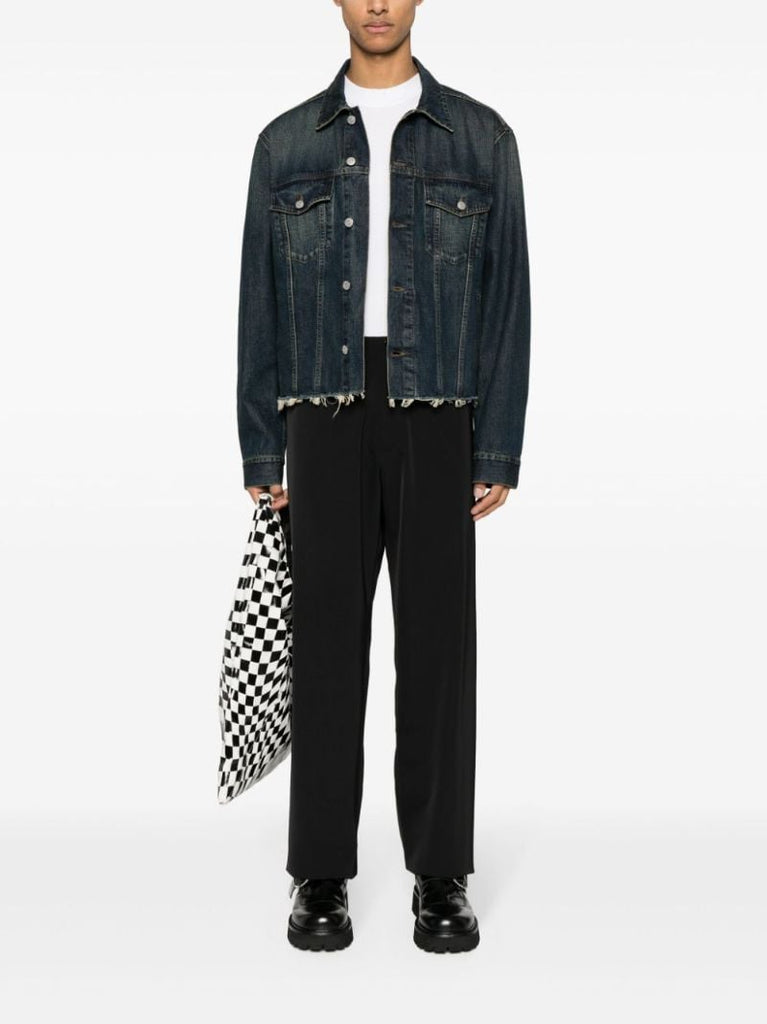 Blue Frayed Denim Jacket