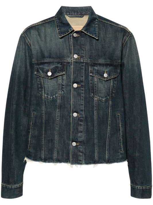 Blue Frayed Denim Jacket