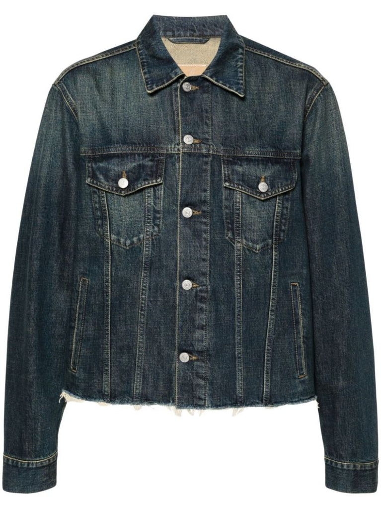 Blue Frayed Denim Jacket